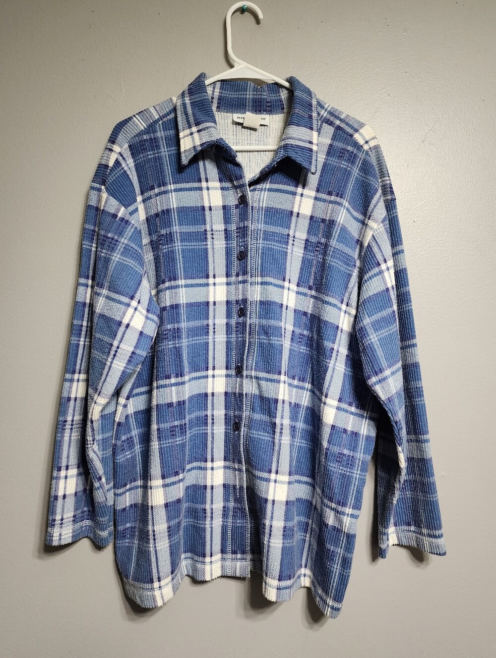 Jordan Taylor Blue and White Plaid Button-Down Shirt